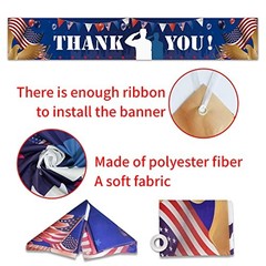 Large Thank You Memorial Day Banner, Fourth of July, Veterans Day Patriotic