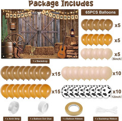 Cowboy Birthday Party Decorations Western Birthday Party Supplies, 65Pcs Cowboy