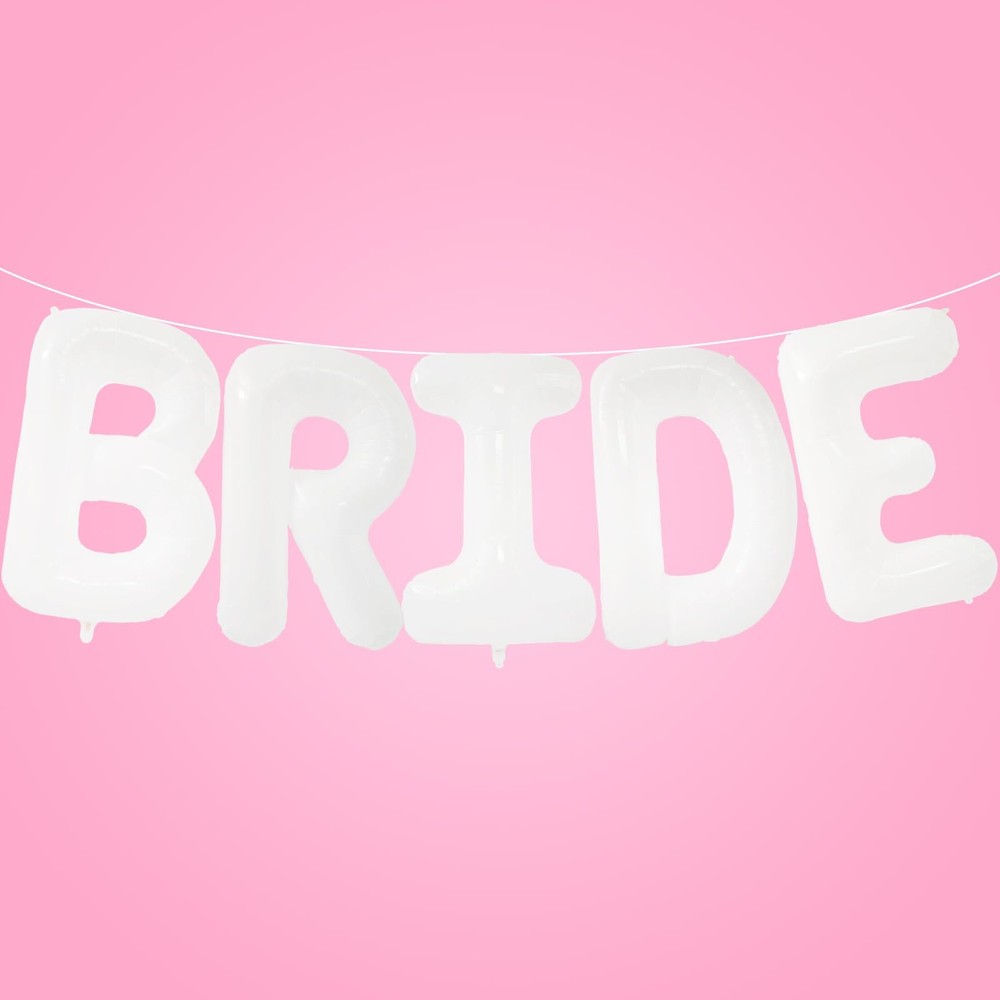 40 Inch Pure White ‘BRIDE’ Balloon Banner – Large Ivory Alphabet Mylar Letter…