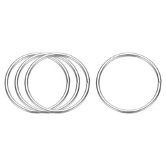 4 Pcs Metal Hoops for Crafts, 1.8 Inch Dream Catcher Rings, Silver