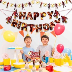 «Flsh Theme Party Supplies – Superhero Decorations Set for Boys & Girls – Inc…