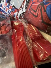 Spiderman Party Set, 10 People, Decor, Tableware, Favors, Cake Decor Open Box
