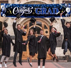 Graduation Banner 2025 Graduation Party Supply Yard Sign Blue Graduation Banner