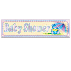 Beistle Baby Shower Sign with Tissue Parasol – Party Supply Decoration
