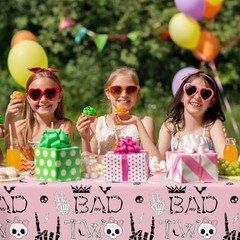 Bad Two The Bone Tablecloth 108×54 Inch – Rock and Roll 2nd Birthday