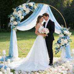 Round Backdrop Stand – 6.5FT(200cm), Wedding Arch, Balloon Arch Stand with Ba…