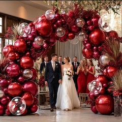 Red Balloons Double Burgundy Ruby Red Balloon Garland Kit Wine Maroon Balloon…