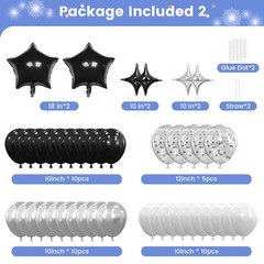 17th Birthday Decorations for Boys Girls, Silvery and Black Happy 17th Birthd…