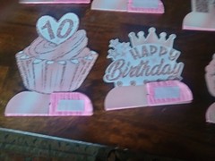 12 Piece 10th birthday Tabletop Decor Girl Pink Free Standing