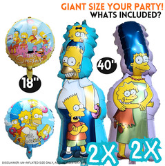 6 Simpsons foil balloon party happy birthday supplies decoration theme cartoon