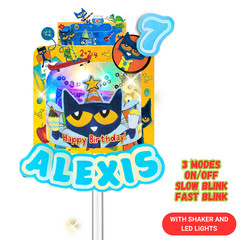 Pete The Cat Cake Topper happy birthday party supplies decoration event CUPCAKE