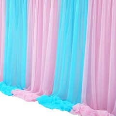 6ft Pink and Blue Table Skirt for Gender Reveal Tulle Tutu Table Cloths Cover…
