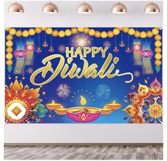 Happy Diwali Backdrop Banner Decor, Festival of Lights Party Photography