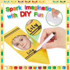 48 Pcs Crayon Cutouts for Classroom Decorations, Large Colorful Crayon Bullet…