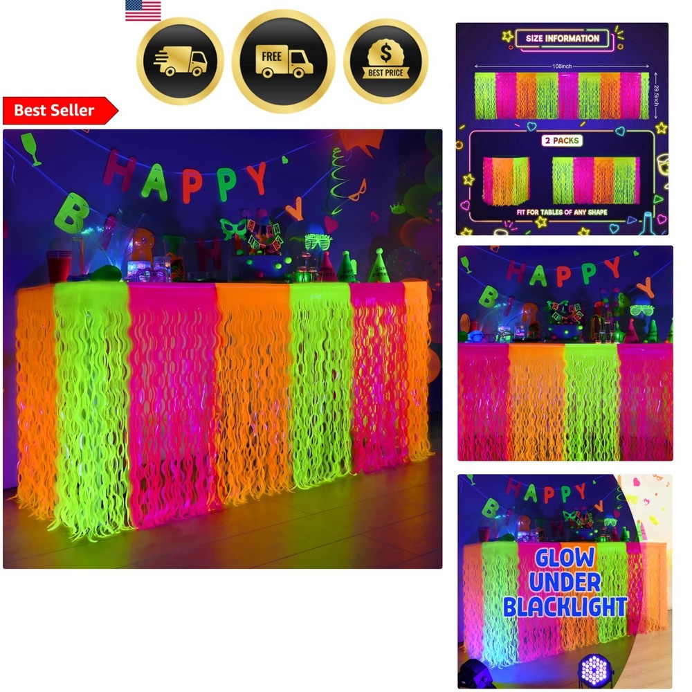 Mega-L Glow in The Dark Party Supplies, 2 Pack Neon Party Decorations Fluores…
