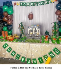 Green Football Field with Lines Printed Plastic Table Cover Roll 100Ftx40″ #584