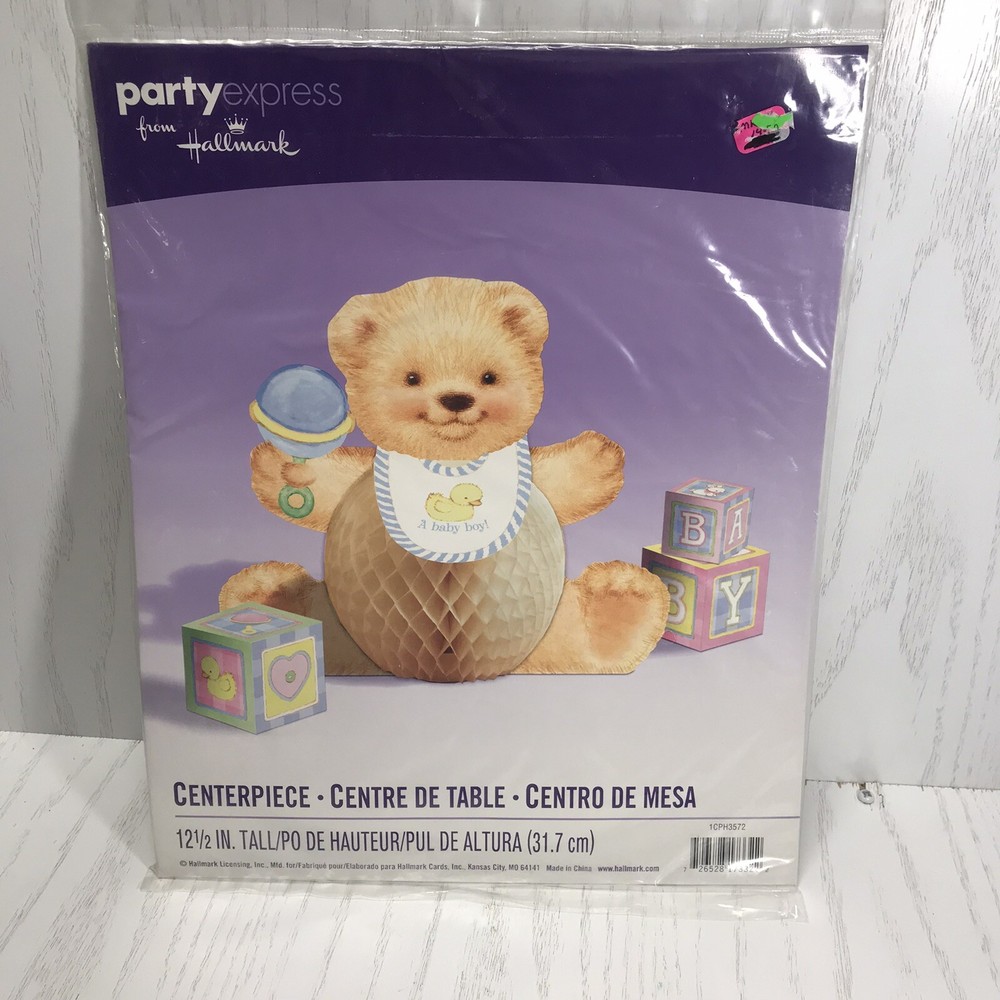 Party express Hallmark 12 1/2” centerpiece bear baby boy (bin-o)