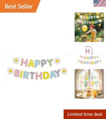 Weather-Resistant Daisy Birthday Banner – Ideal for Indoor & Outdoor Parties