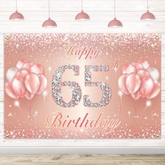 Happy 65th Birthday Banner Backdrop – 65 Birthday Party Decorations Supplies …