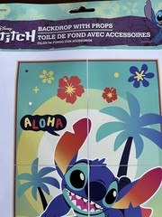 New Stitch Photo Backdrop with Props & Customizable Happy Birthday Banner Set