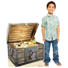 PIRATE TREASURE CHEST Prop CARDBOARD CUTOUT Standup Standee Poster FREE SHIP