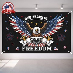 250th Anniversary Decorations – 4th of July Backdrop for Memorial Day | 1776-202