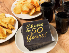 50Th Birthday Decorations Men – 50PK – Cheers to 50 Years Napkins 50Th Anniversa