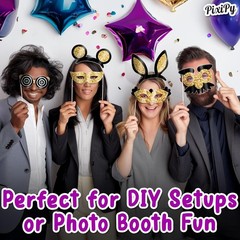 Elegant Black & Gold Birthday Photo Booth Props – Perfect for Stunning Memories