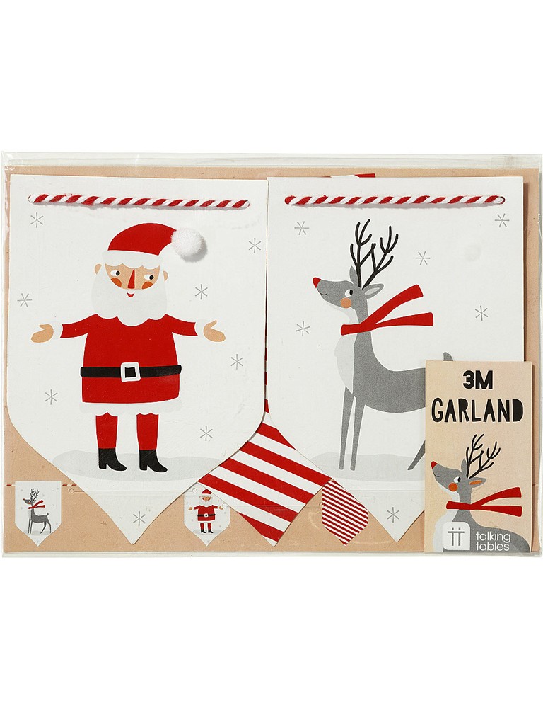 TALKING TABLES CHRISTMAS GARLAND BANNER PARTY DECORATION SANTA REINDEER ELF
