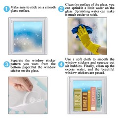 JarThenaAMCS Boho Book Window Clings Inspirational Stickers Multicolor