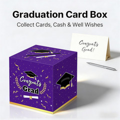 Graduation Decorations 2026 Purple Graduation Card Box Graduation Party Decorati