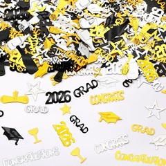 Graduation Confetti 2026 – Black Gold Silver, 10+ Styles for Grad Party Decor