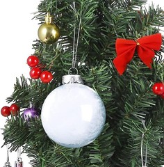 16 Pcs Clear Plastic Fillable Christmas Baubles Ornament, 2.36Inch