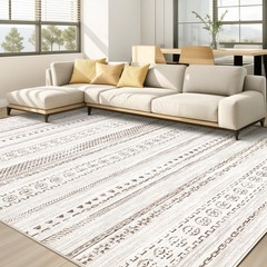 kakania 9×12 Washable Area Rug: Non Slip Soft Thin Carpet, Boho Geometric Mod…