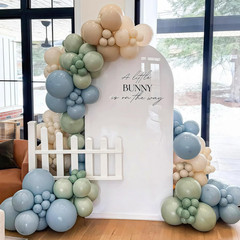 Sage Green and Blue Balloons, 35PCS Olive Green Dusty Blue Beige Cream Latex Bal