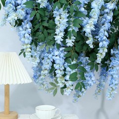 1pc/2pcs Encrypted Flower Vine Wisteria Artificial Flowers Garland,White