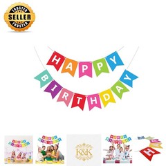 Vibrant No-DIY Happy Birthday Banner for Effortless Celebrations – Multi Colors
