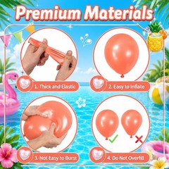 Tropical Balloons Kit, 12inch Hawaiian Luau Balloons Hot Pink Green with Palm…