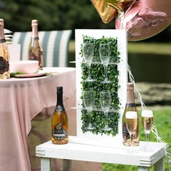 Champagne & Donut Wall Stand 2-in-1 Donut Wall + Wine Flute Holder Glass Display