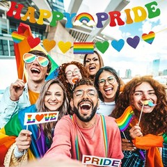 Happy Pride Banner pride Month Party Decorations, LGBTQ+ Pride Month Banners …