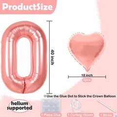 40 inch Rose Gold Balloons for , Number 59 95 Balloon Happy Decorations for R…