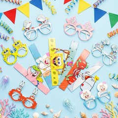 24 Pcs SpongeBob Birthday Party Decoration Set Kids SpongeBob Photo Booth Props