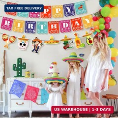 KatchOn, Mexican Birthday Banner – 15 feet, Pre strung | Happy Birthday Decorati