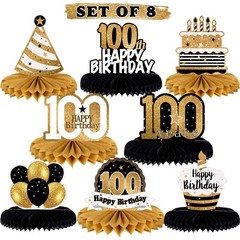 Happy 100th Birthday Honeycomb Table Centerpieces Cheers to 100 Years Decor