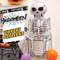 62″ Extra Large Skeleton Halloween Foil Balloons for Ghost Spooky Party Decor