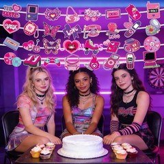 Retro Y2k Party Decorations Pink 2000s Banners 00s Theme Party Supplies