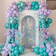 Double Pearl Teal Blue Stuffed Balloons Different Sizes 116Pcs 5/10/12/18 Inch T