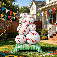 Baseball Balloons, 3.5Ft Giant Self Standing Baseball Party Decorations | 1Pcs B