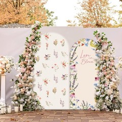 2 Pcs Love in Bloom Bridal Shower Decorations 2-Sided Round Top Cute Wildflower