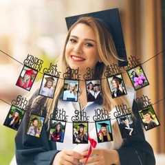 Black Glitter Graduation Photo Banner 2024 Graduation Picture Banner K-12